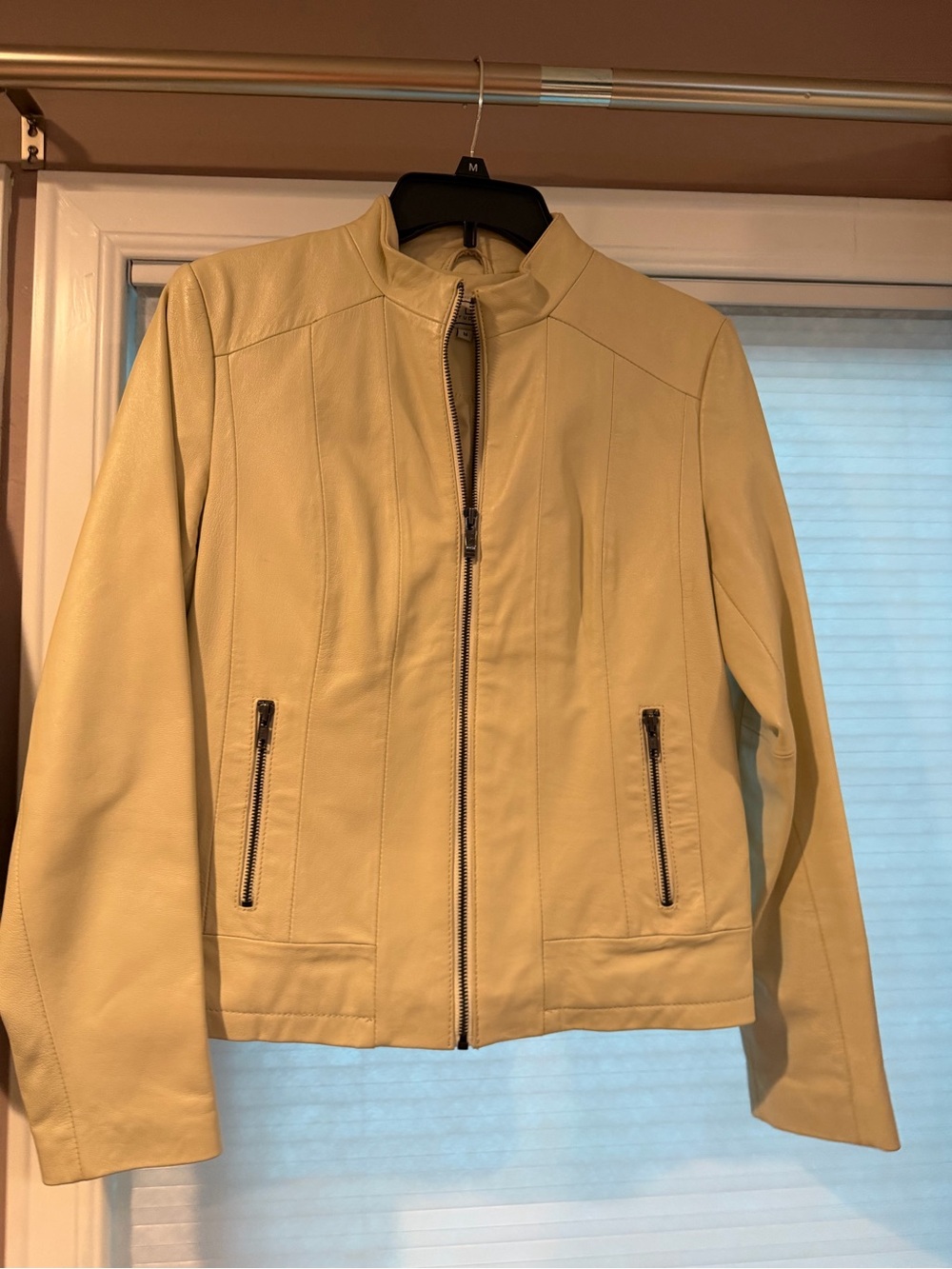 Pelle Studio Cream Zip-Front Leather Jacket